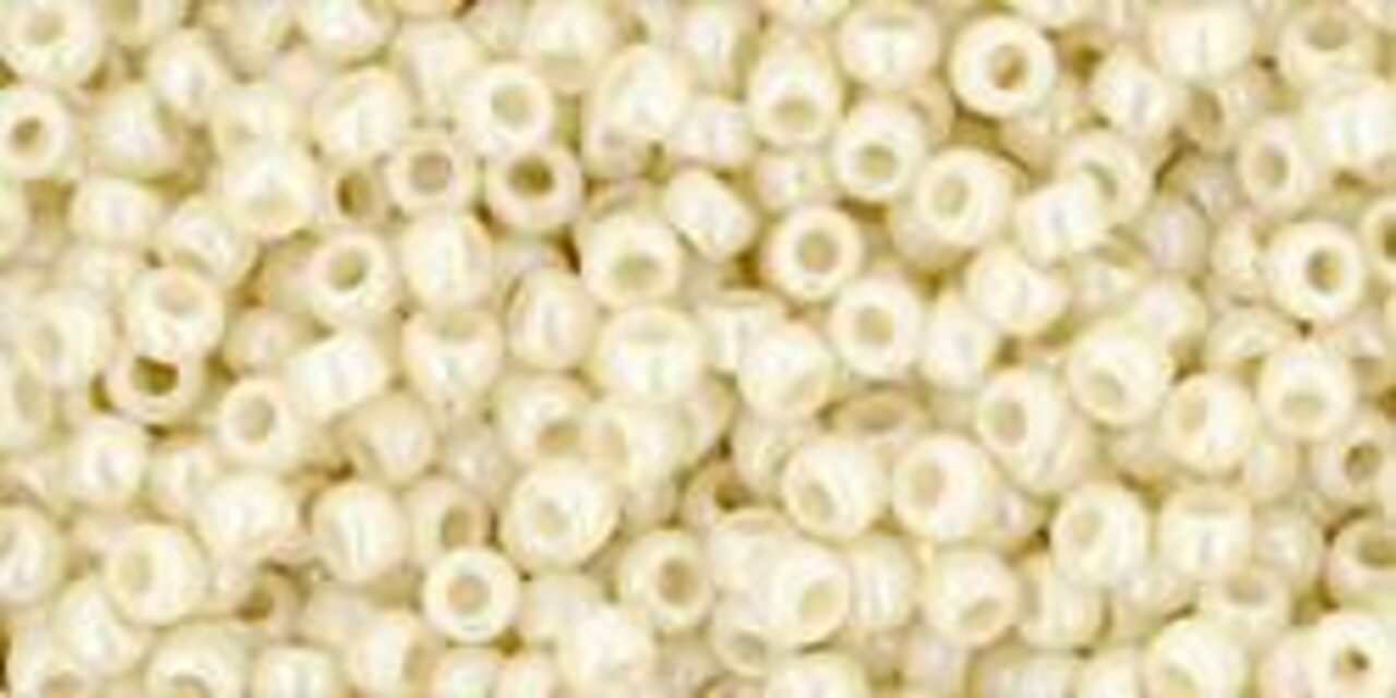 Toho 11/0 Round Japanese Seed Bead, TR11-409, Opaque AB Light Beige, 13 grams